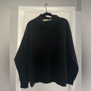 Talbots Black Angora Lambswool Timeless Classic Cozy Girl Dark Academia Luxe  M